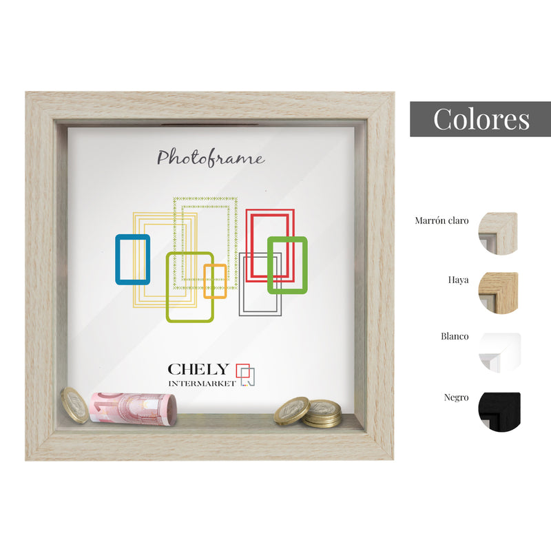 MARCO MOD3686 HUCHA MADERA PERSONALIZABLE 14.5x14.5cm