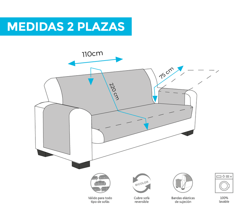 Funda de sofá ajustables para los asientos con brazos, cubre y protege los sillones