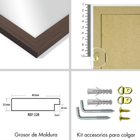 un kit de accesorios para montaje que facilita la instalación en cualquier pared