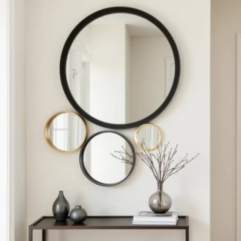 Espejos decorativos redondos de pared para recibidor