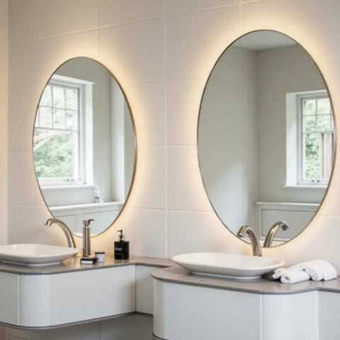 espejos decorativos redondo para baño